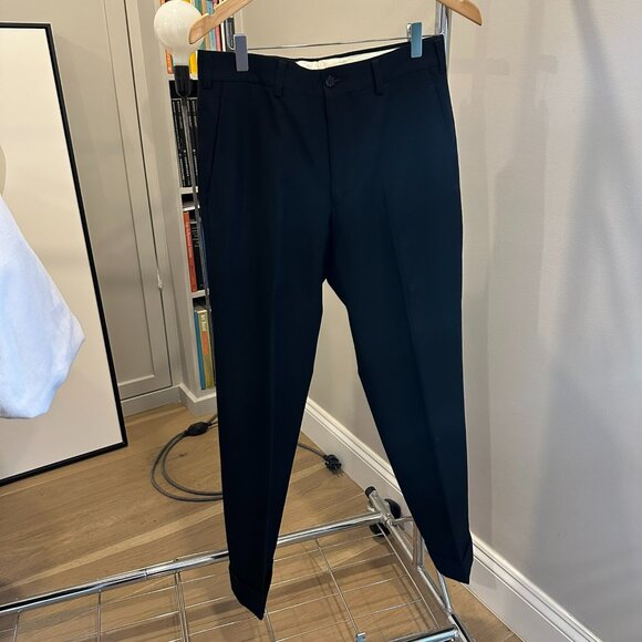 COMME des GARCONS Homme Deux black wool cuffed trousers sz small (US 30)
